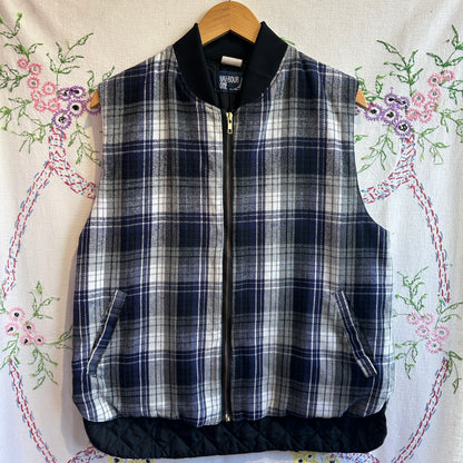 Flannel Zip Up Vest, M