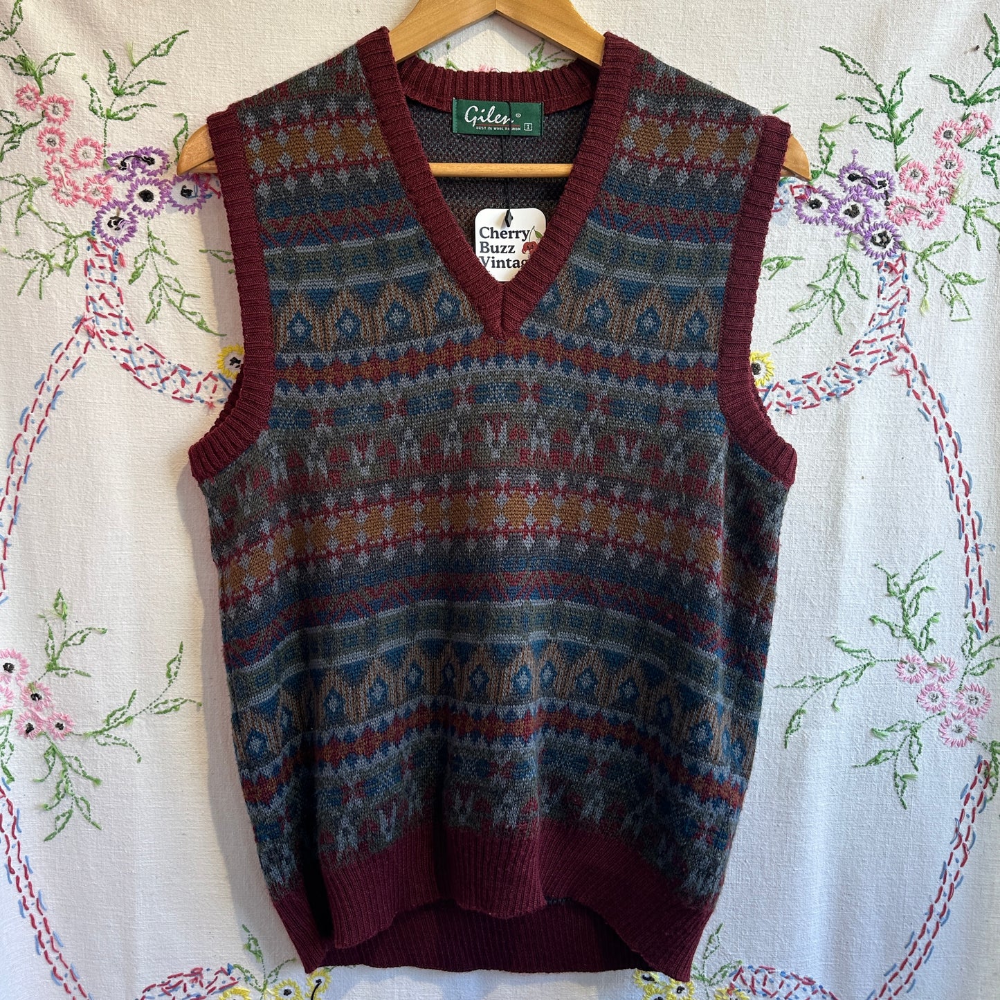 Colourful Wool Sweater Vest, S