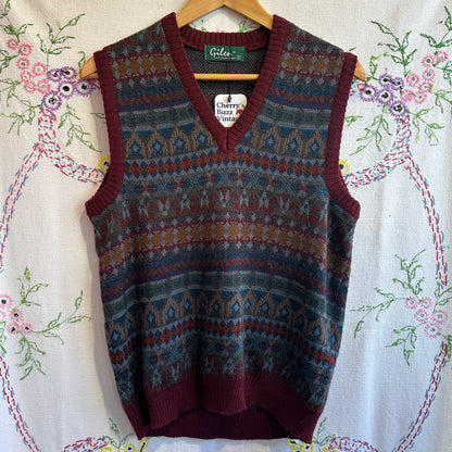 Colourful Wool Sweater Vest, S