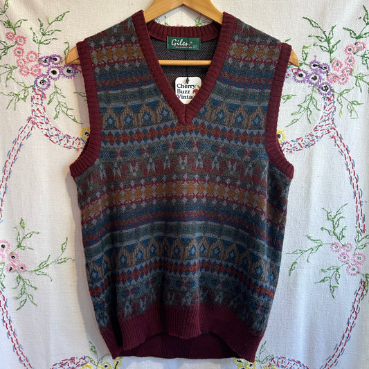 Colourful Wool Sweater Vest, S