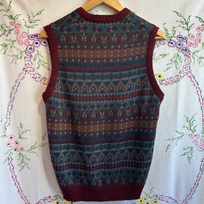 Colourful Wool Sweater Vest, S