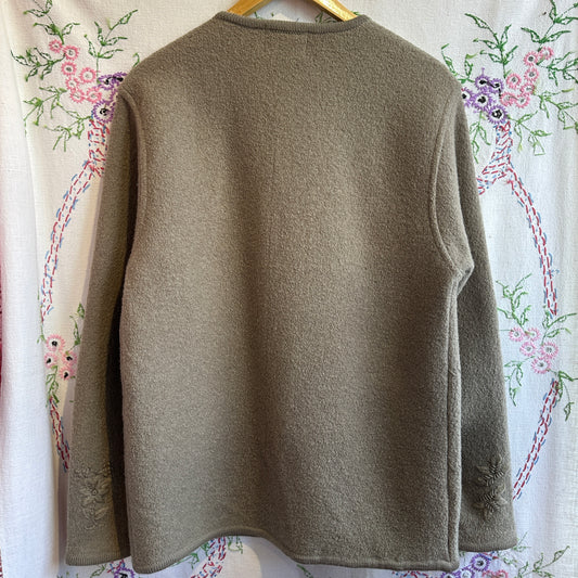 Beige Wool Cardigan, M