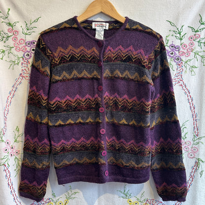 Talbots Purple Knit Cardigan, S