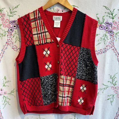 Tabi Knit Sweater Vest Cardigan, L