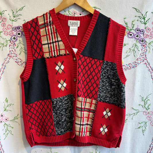 Tabi Knit Sweater Vest Cardigan, L