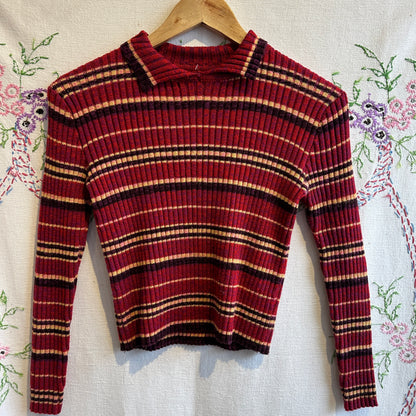 Stripped Ribbed Sweater, S