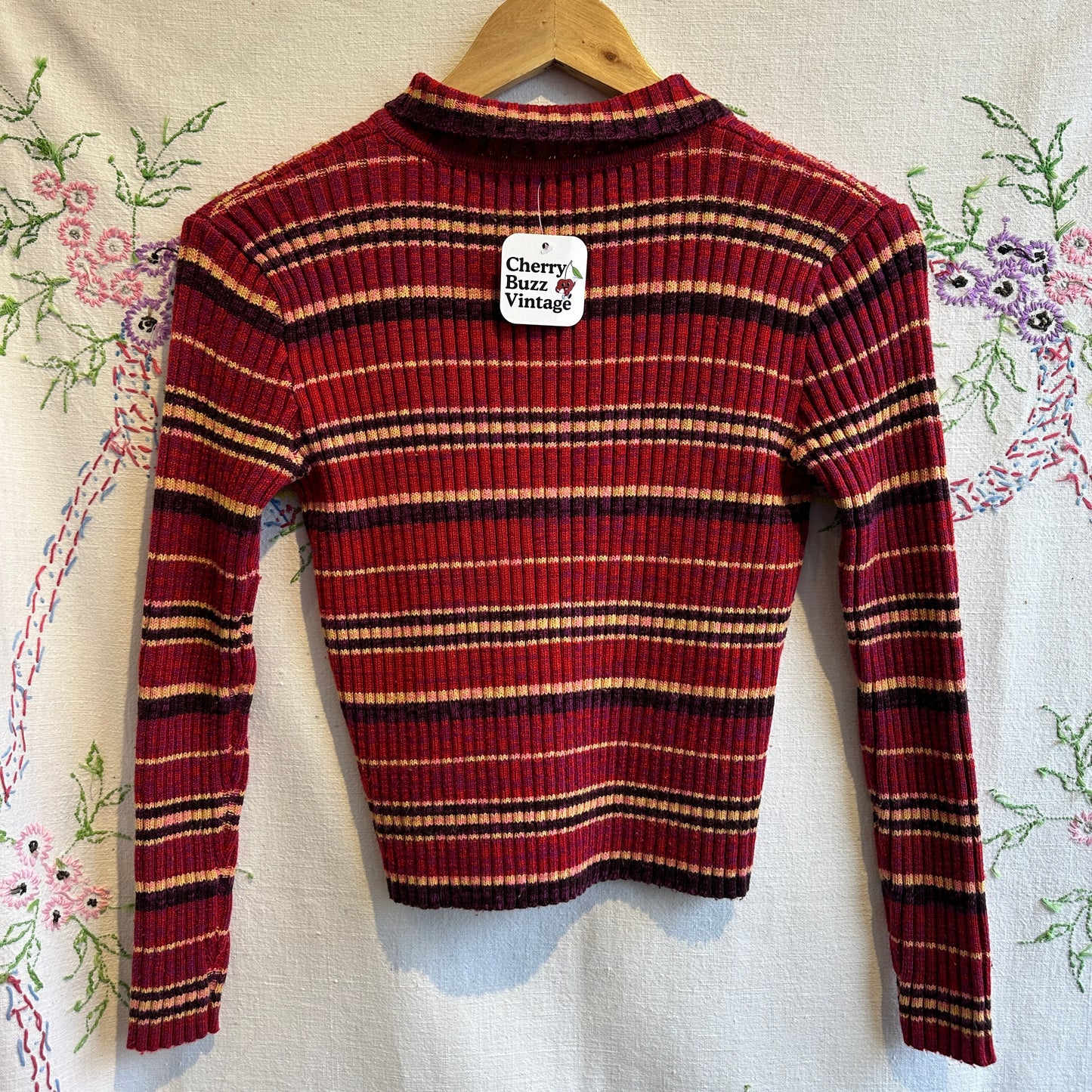 Stripped Ribbed Sweater, S