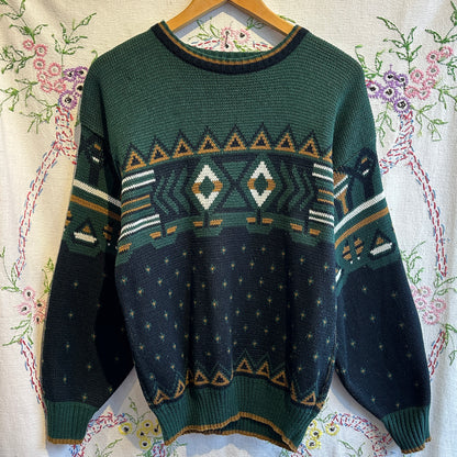 Jonathan Bryan Green Knit Sweater, S