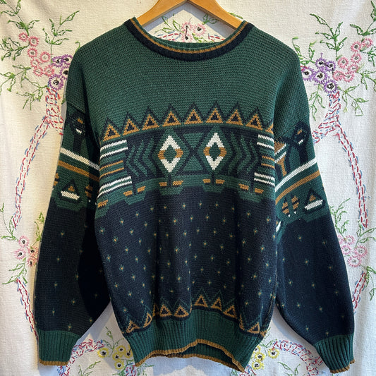Jonathan Bryan Green Knit Sweater, S