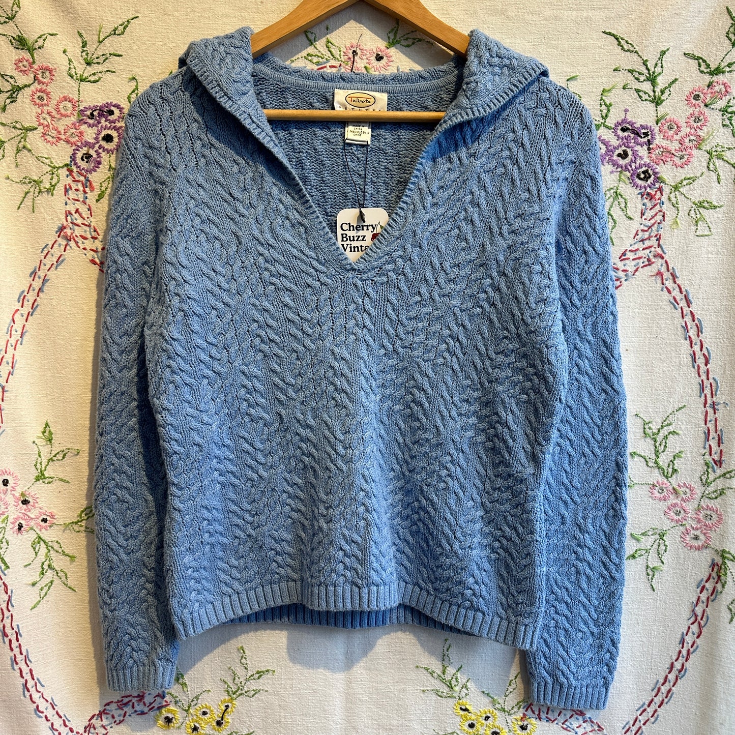 Talbots Blue Cable Knit Sweater, M