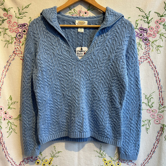 Talbots Blue Cable Knit Sweater, M