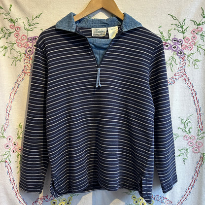 Traditions Long Sleeve with Denim Collar, M