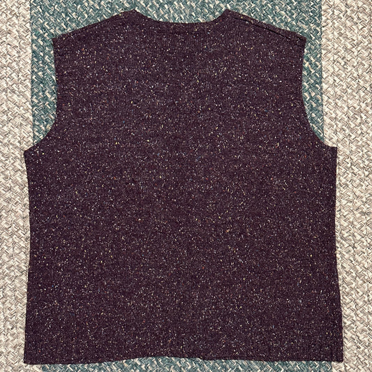 Tabi Purple Paisley Button Up Vest, L