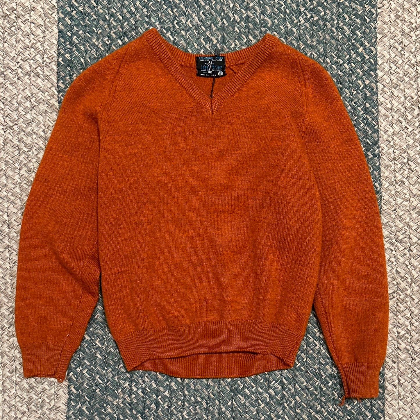 Orange Knit Sweater, M
