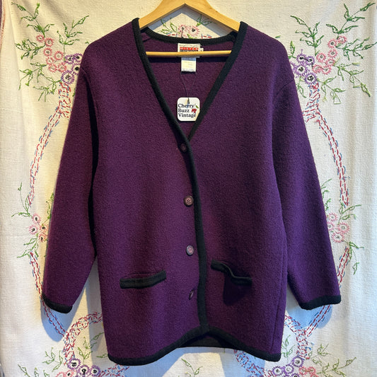 Purple Wool Cardigan, M