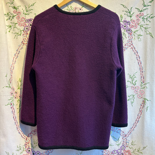 Purple Wool Cardigan, M