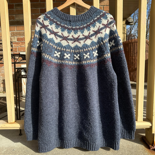 Blue Knit Cardigan, XXL