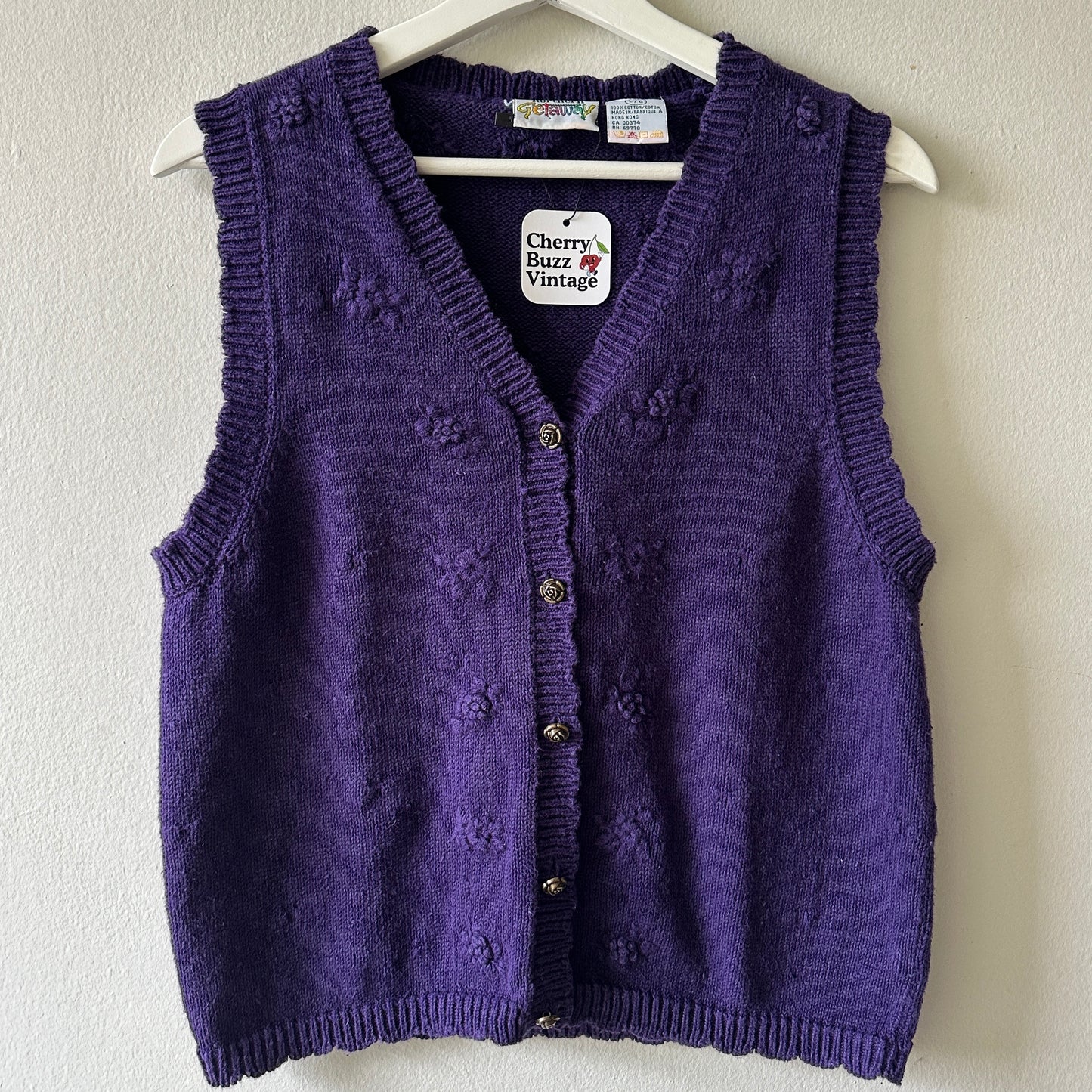 Northern Getaway Purple Knit Vest, S