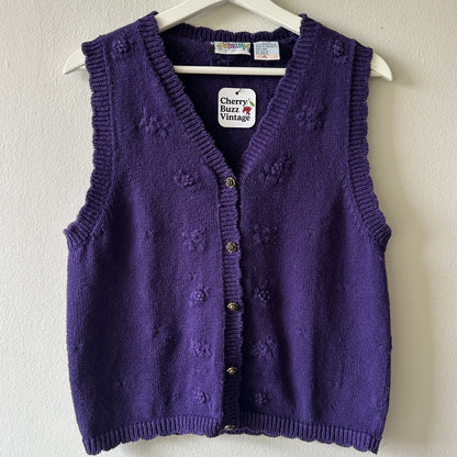 Northern Getaway Purple Knit Vest, S