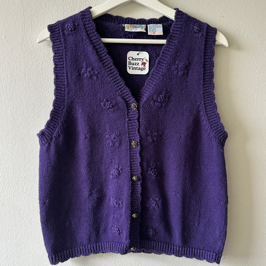 Northern Getaway Purple Knit Vest, S
