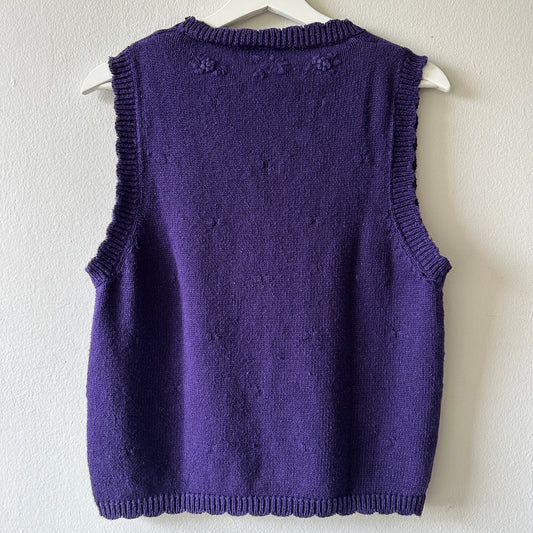 Northern Getaway Purple Knit Vest, S