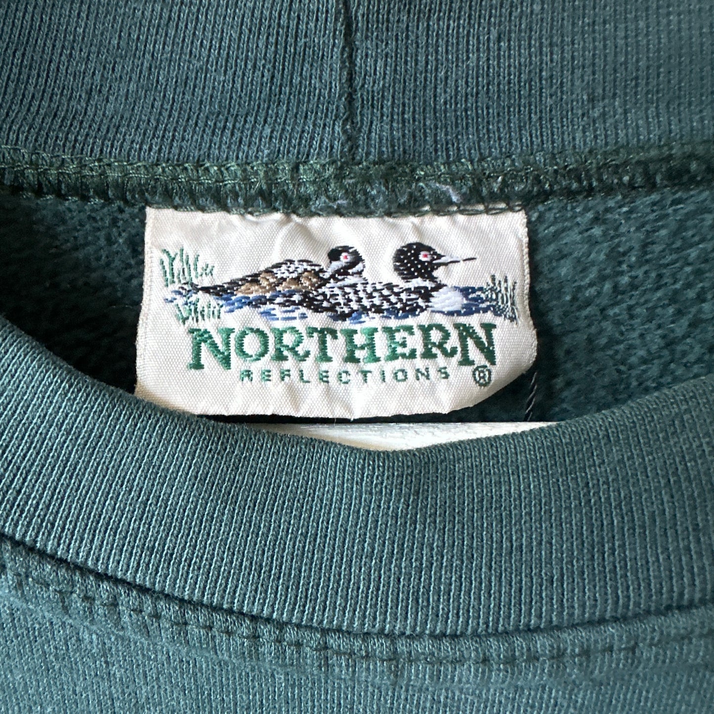 Northern Reflections Forest Green Canadian Loon Sweater, M