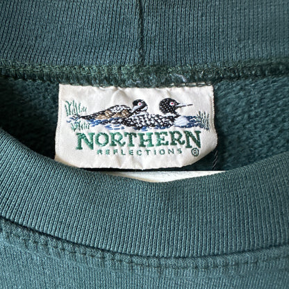 Northern Reflections Forest Green Canadian Loon Sweater, M