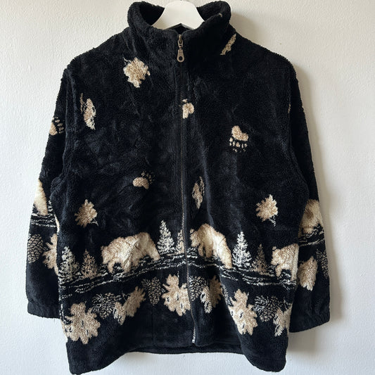 Tee Pee Fleece Norther Bear Zip-Up Sweater, XS