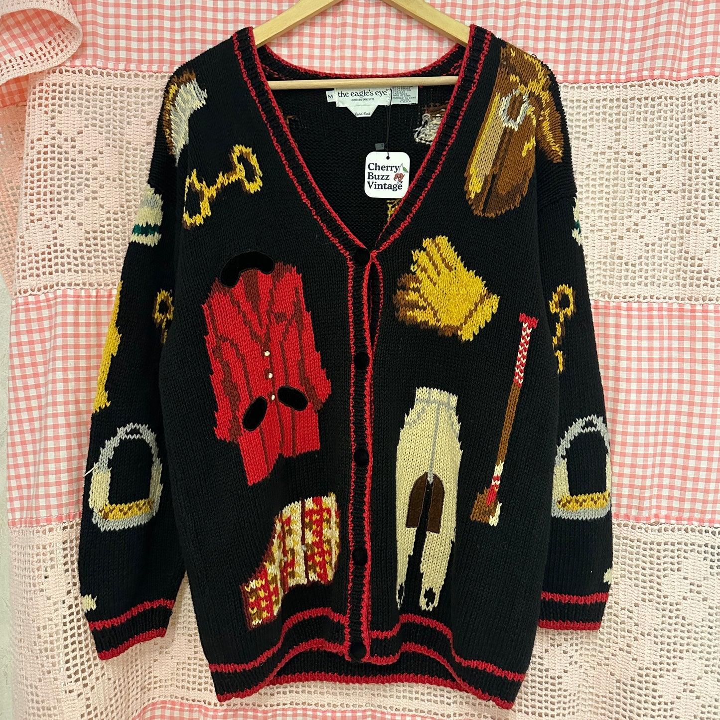 The Eagle's Eye Hand Knit Equestrian Cardigan, M
