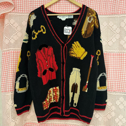 The Eagle's Eye Hand Knit Equestrian Cardigan, M