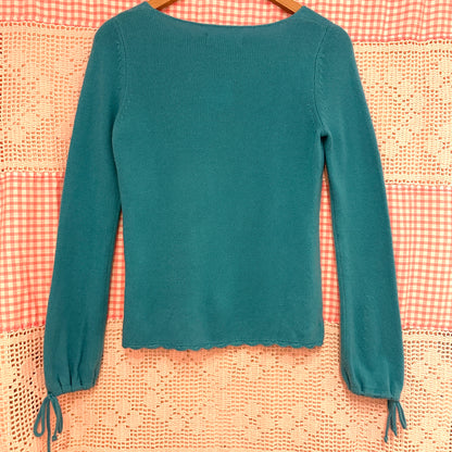 Baby Jane Wool Blend Teal Long Sleeve, M