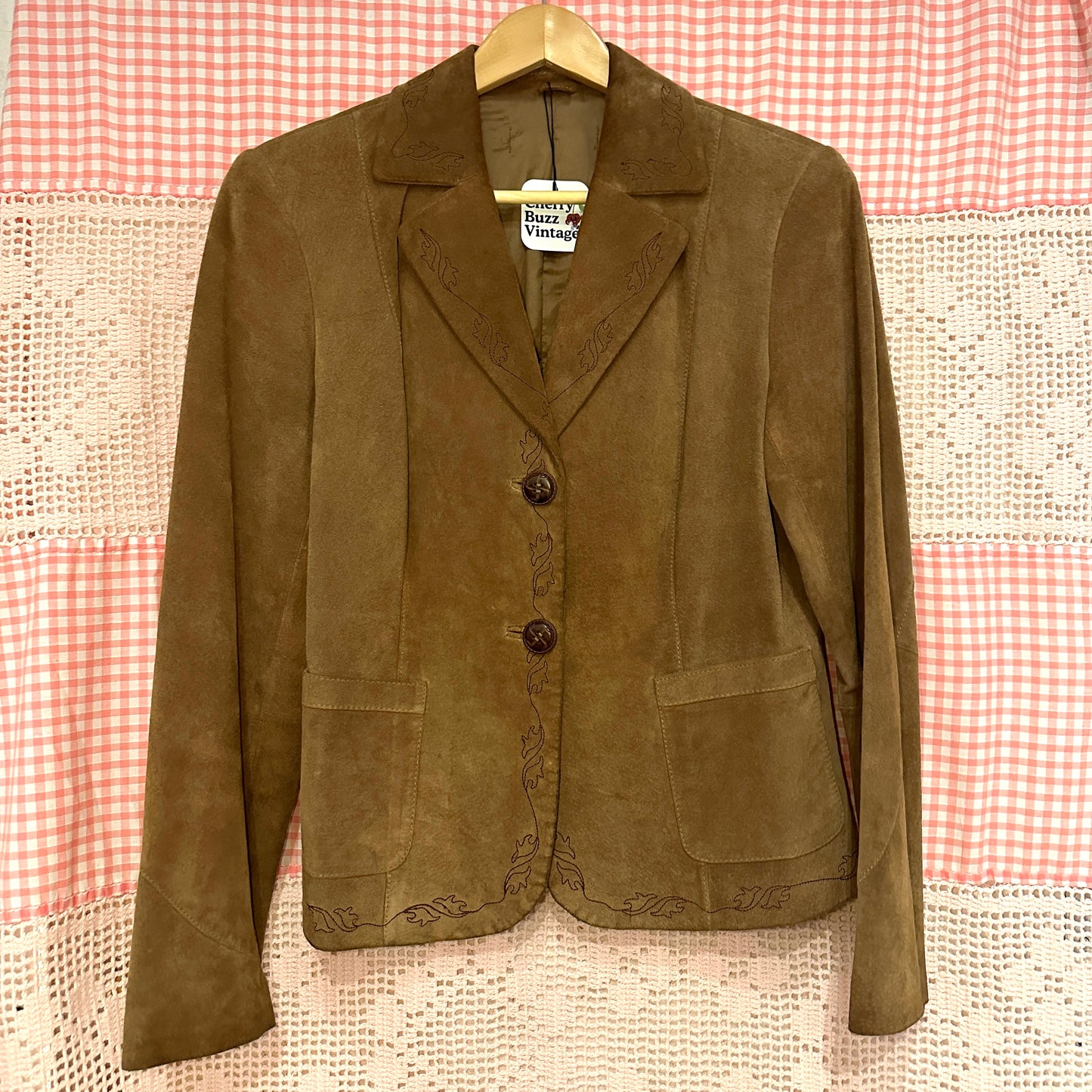 Brown Suede Western Blazer, S