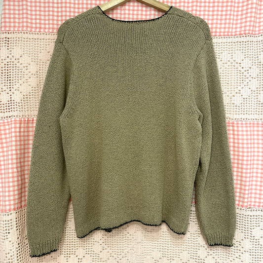 Northern Reflections Hand Embroidered Knit Cardigan, M