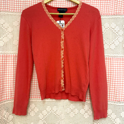 Tristan and Isuet Pink Cardigan, L