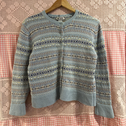 Tiara Baby Blue Knit Cardigan, S