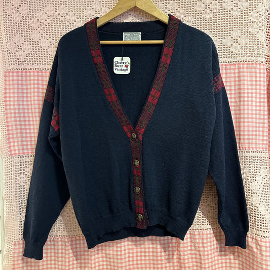 Pendleton Navy Blue Wool Cardigan, M