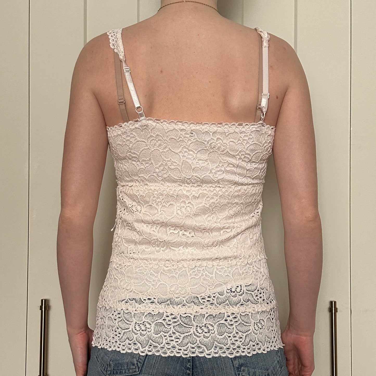 Le Chateau White Lace Top, M