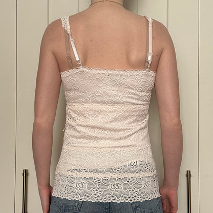 Le Chateau White Lace Top, M