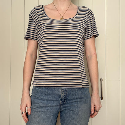 Jessica Blue Striped Top, M