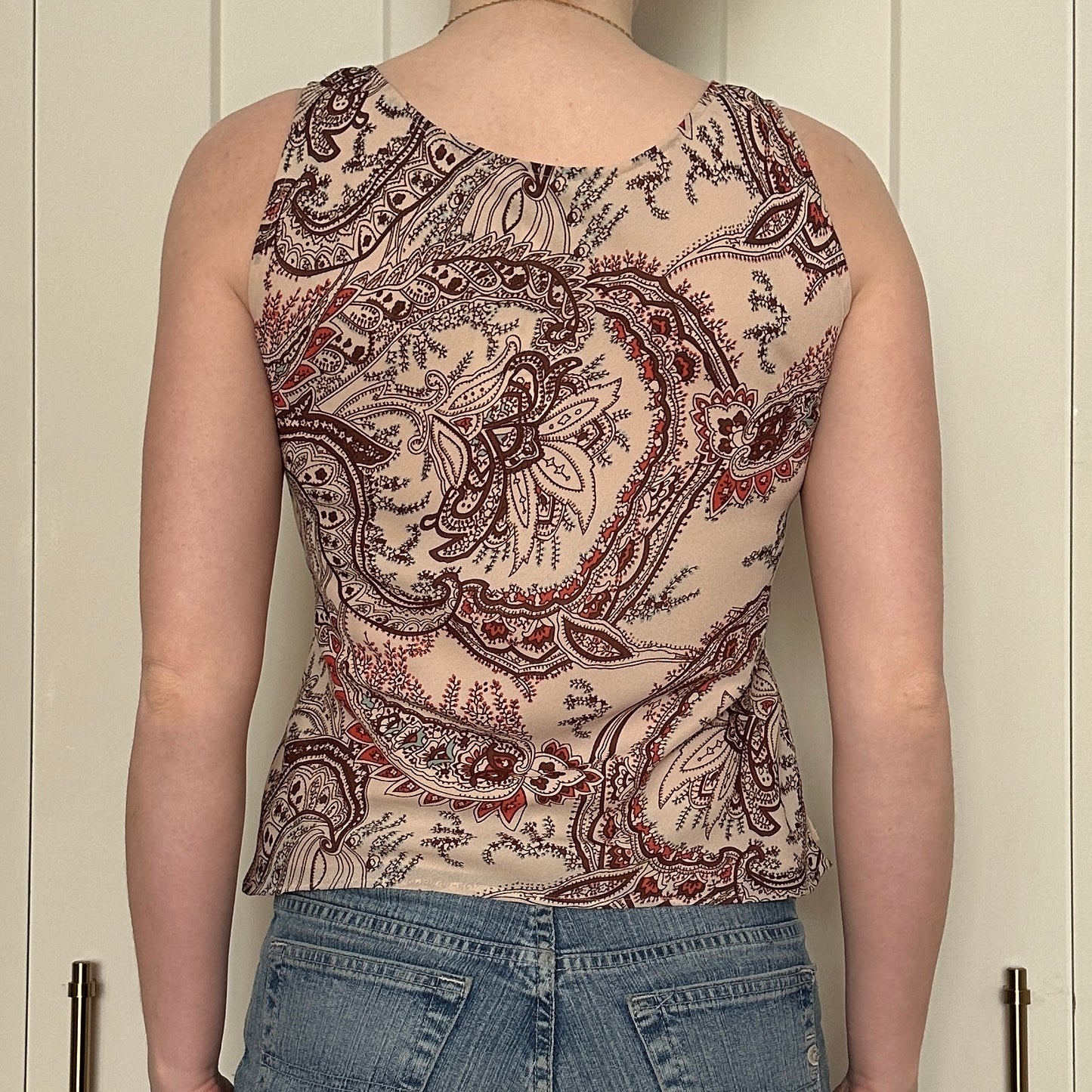 Jessica Beige Paisley Top, XS