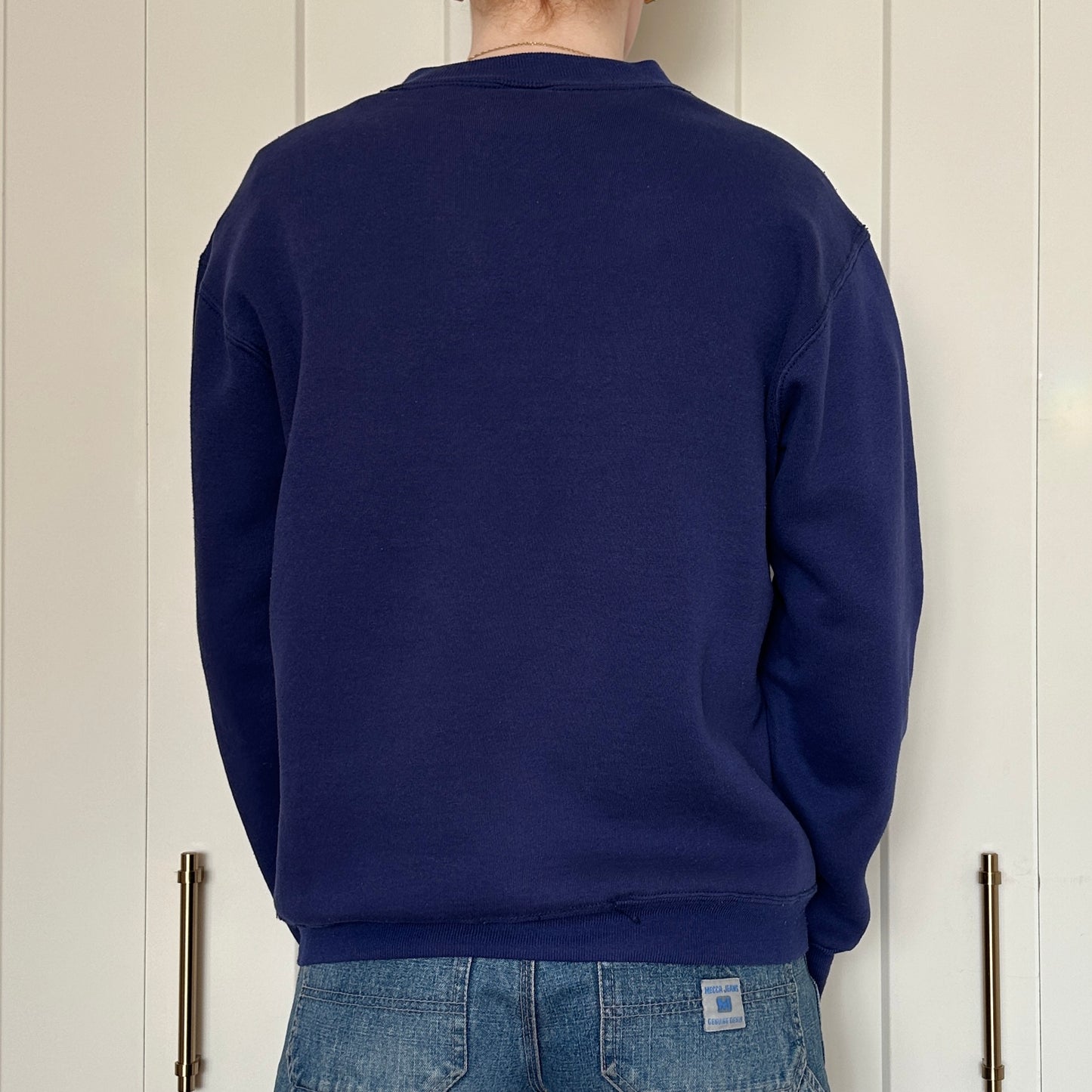 Russel Navy Blue Blank Crewneck, M