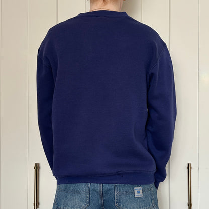 Russel Navy Blue Blank Crewneck, M