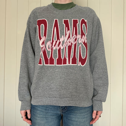 Southern Rams Cheerleader Jerzees Grey Crewneck, L
