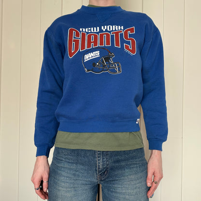 New York Giants Blue Russell Crewneck, '94, XS