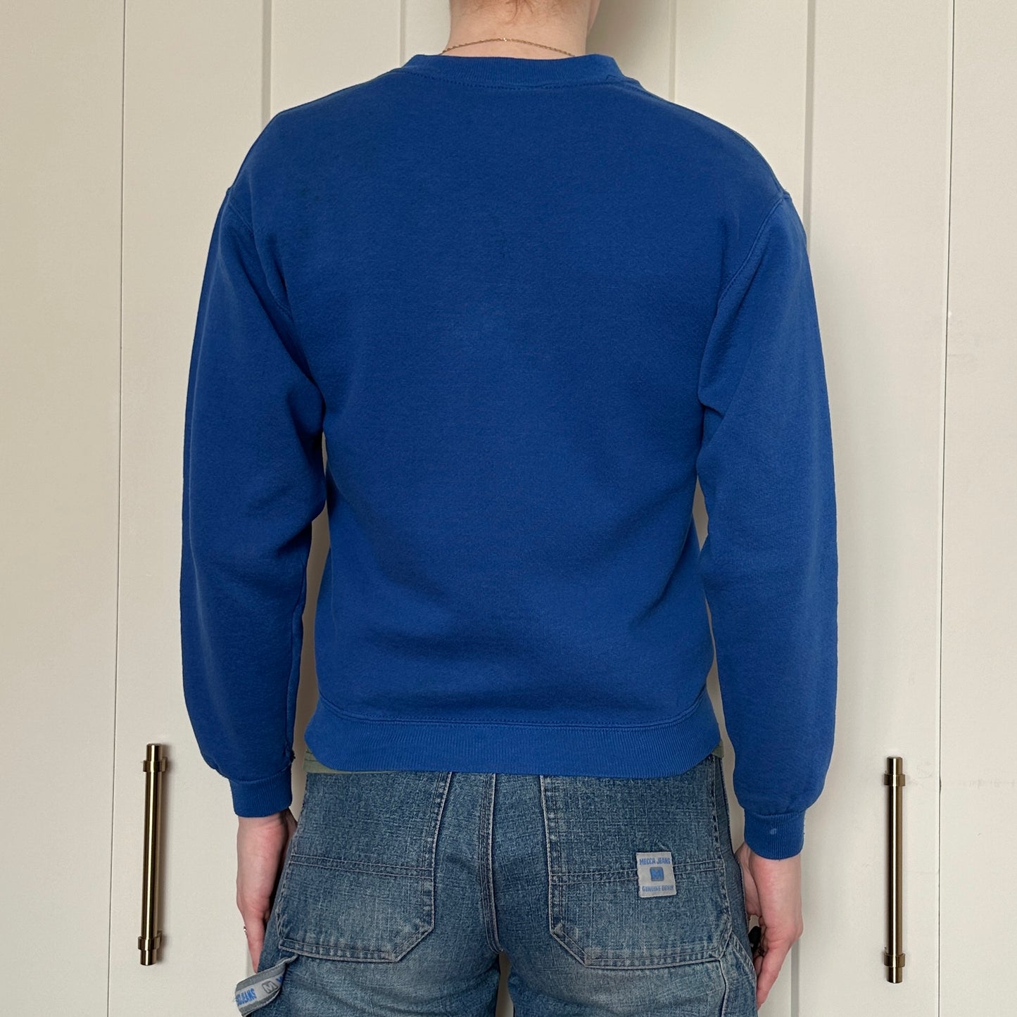 New York Giants Blue Russell Crewneck, '94, XS