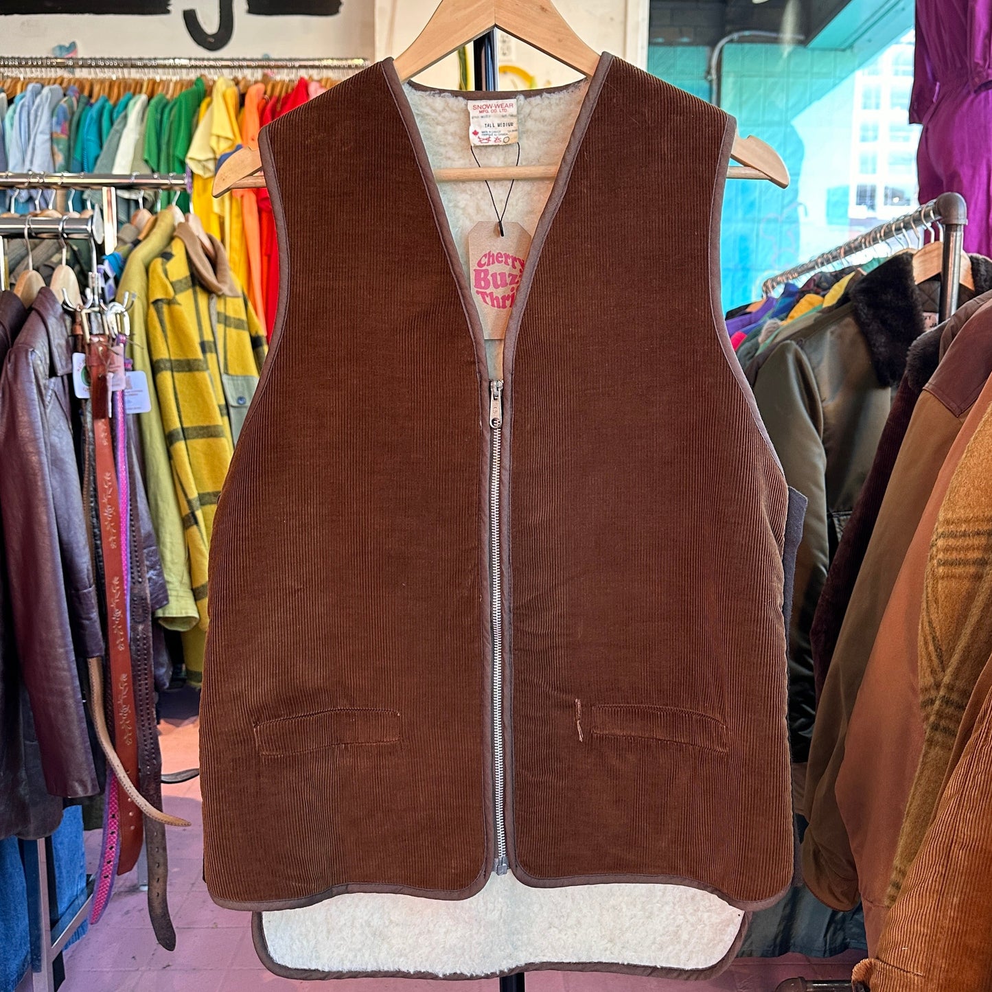 70s Snow Wear Brown Corduroy Vest, M