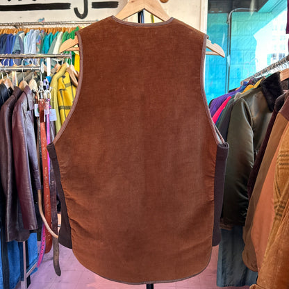 70s Snow Wear Brown Corduroy Vest, M