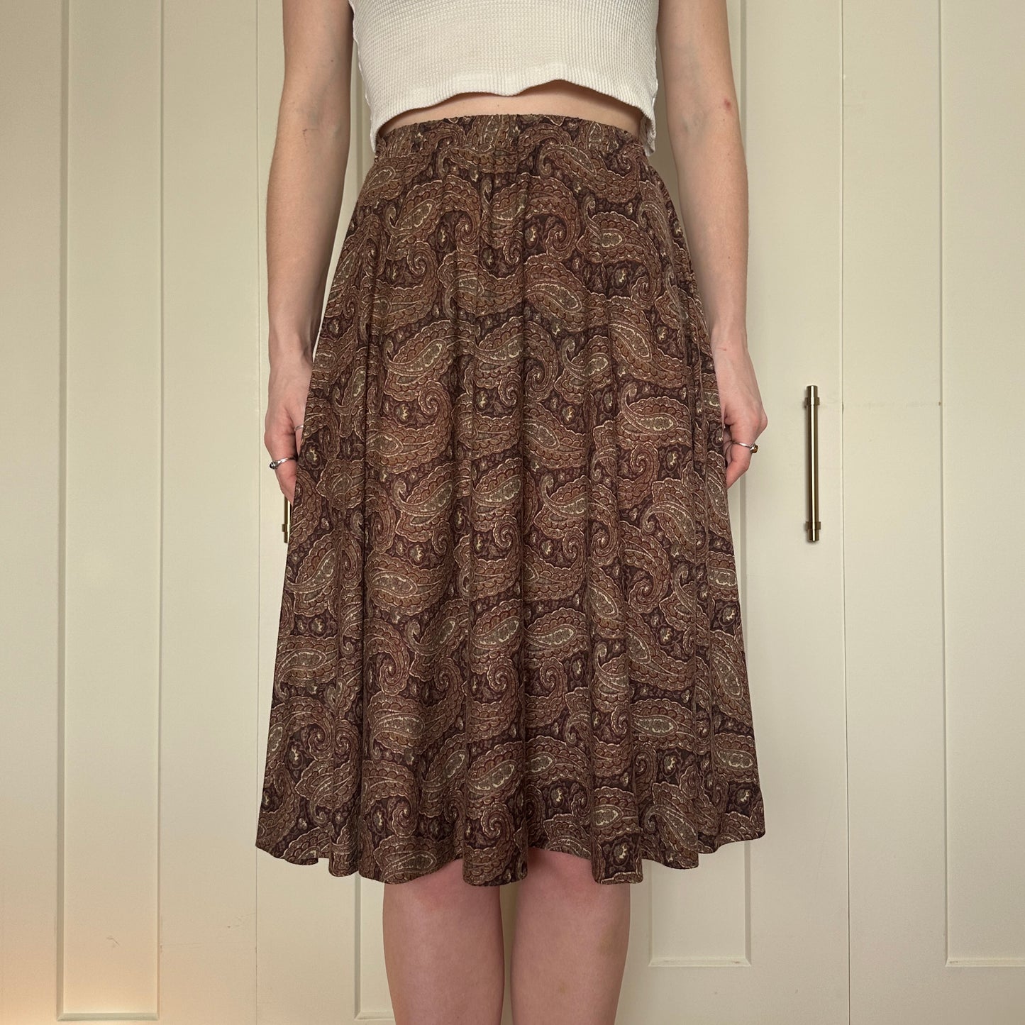 Paisley Midi Skirt, XS