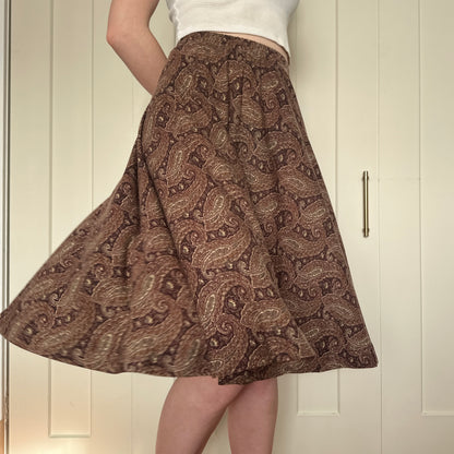 Paisley Midi Skirt, XS