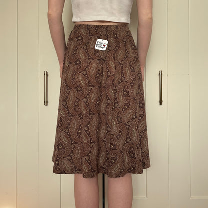 Paisley Midi Skirt, XS
